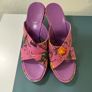 Gucci Pink purple  Floral Women's Sandals 37